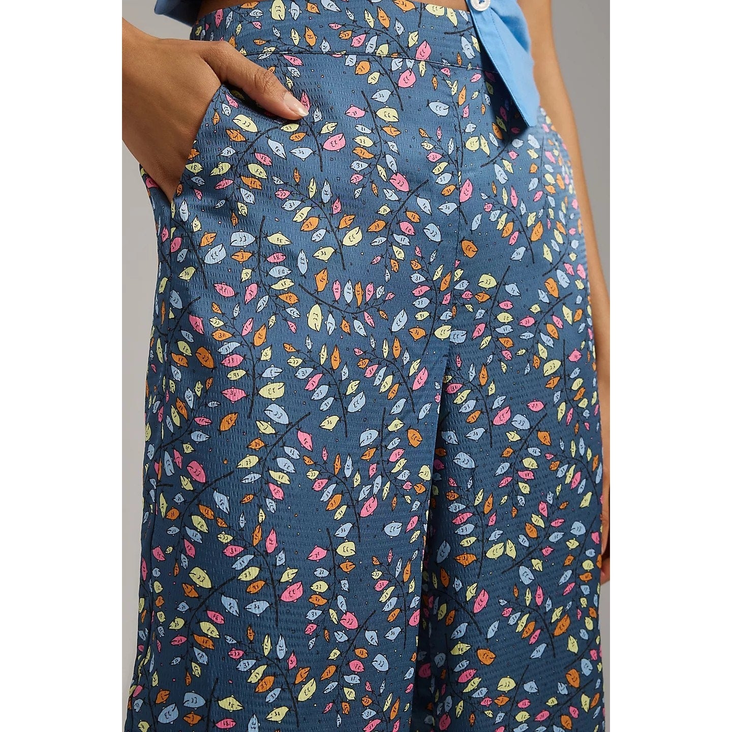 New Anthropologie Stella Nova Orli Wide-Leg Pants $199 Blue EU36 US SMALL