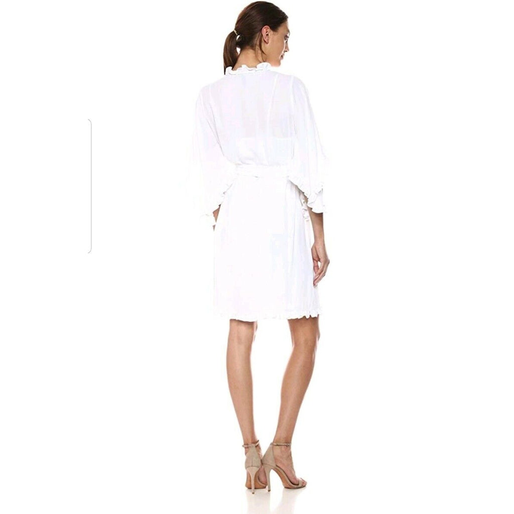 BCBG MAX AZRIA Denisa Woven Cocktail Ruffled Mini Dress WHITE XXS BCBGMAXAZRIA