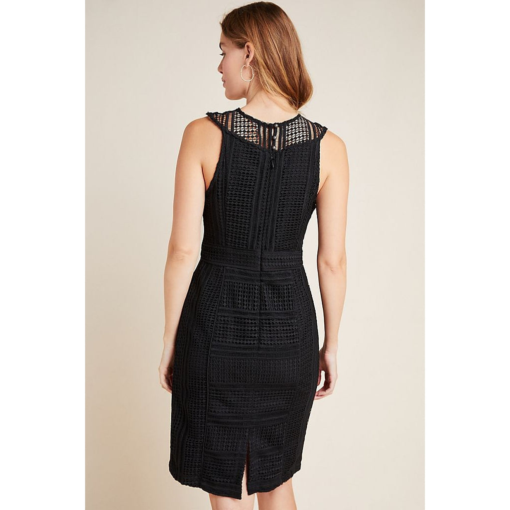 New Anthropologie Dylan Embroidered Lace Mini Dress $220 BLACK Size 2 LBD