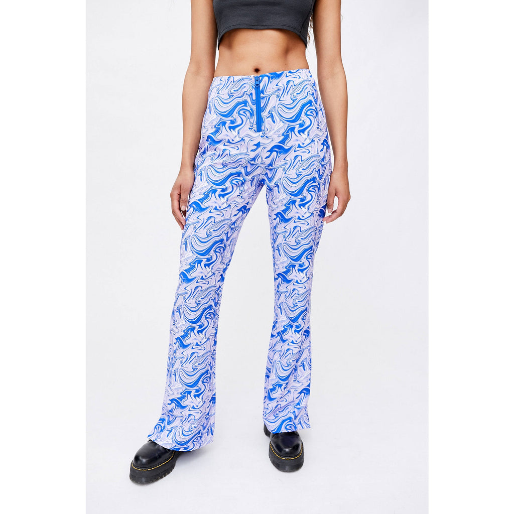 New Urban Outfitters Hosbjerg Adele Printed Flare Pant $208 LARGE  Purple Liquid