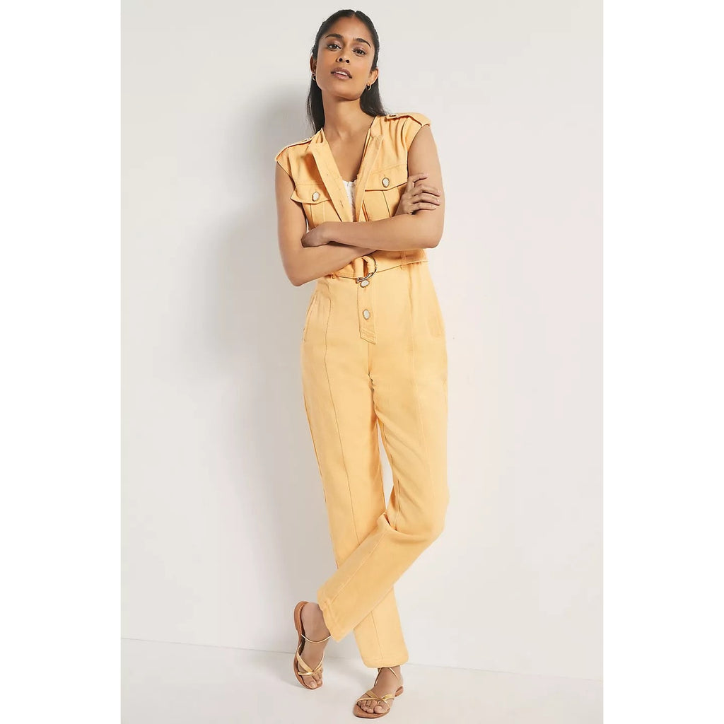 New Free People ANTHROPOLOGIE Significant Other Monty Jumpsuit $324 US 2 Orange