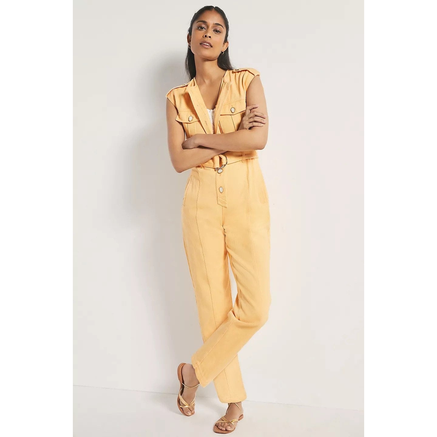New Free People ANTHROPOLOGIE Significant Other Monty Jumpsuit $324 US 2 Orange