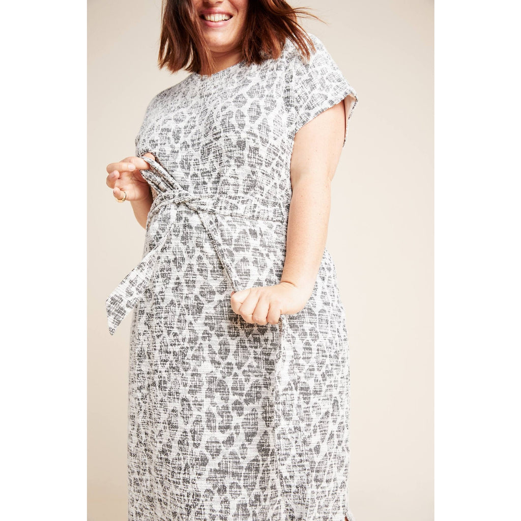 Anthropologie Dolan Left Coast Taleen Textured Midi Dress Plus 1X Gray Anthropologie
