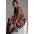 New Anthropologie Ranna Gill Leopard Cut-Out Midi Dress $190 MEDIUM Black Motif