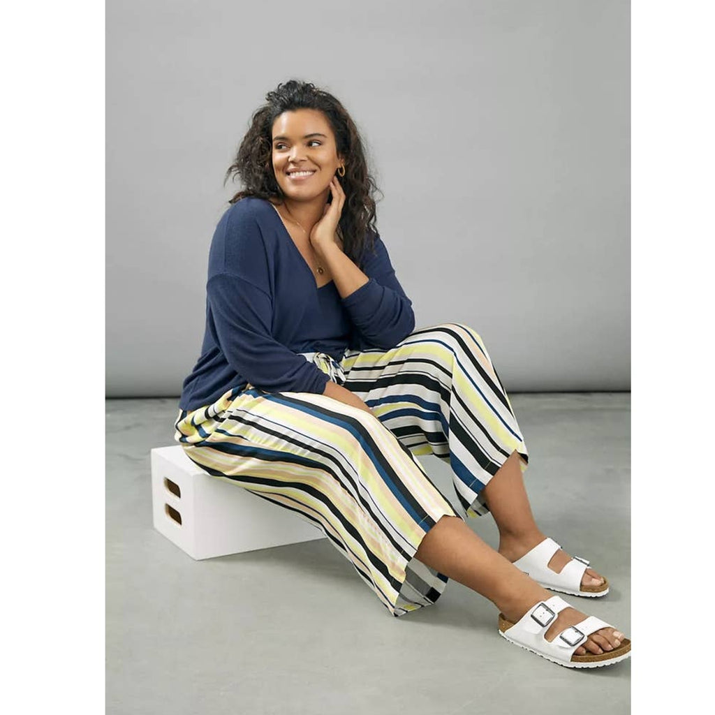 New Peter Som for Anthropologie Theodora Striped Wide-Leg Pants $158 PLUS 1X