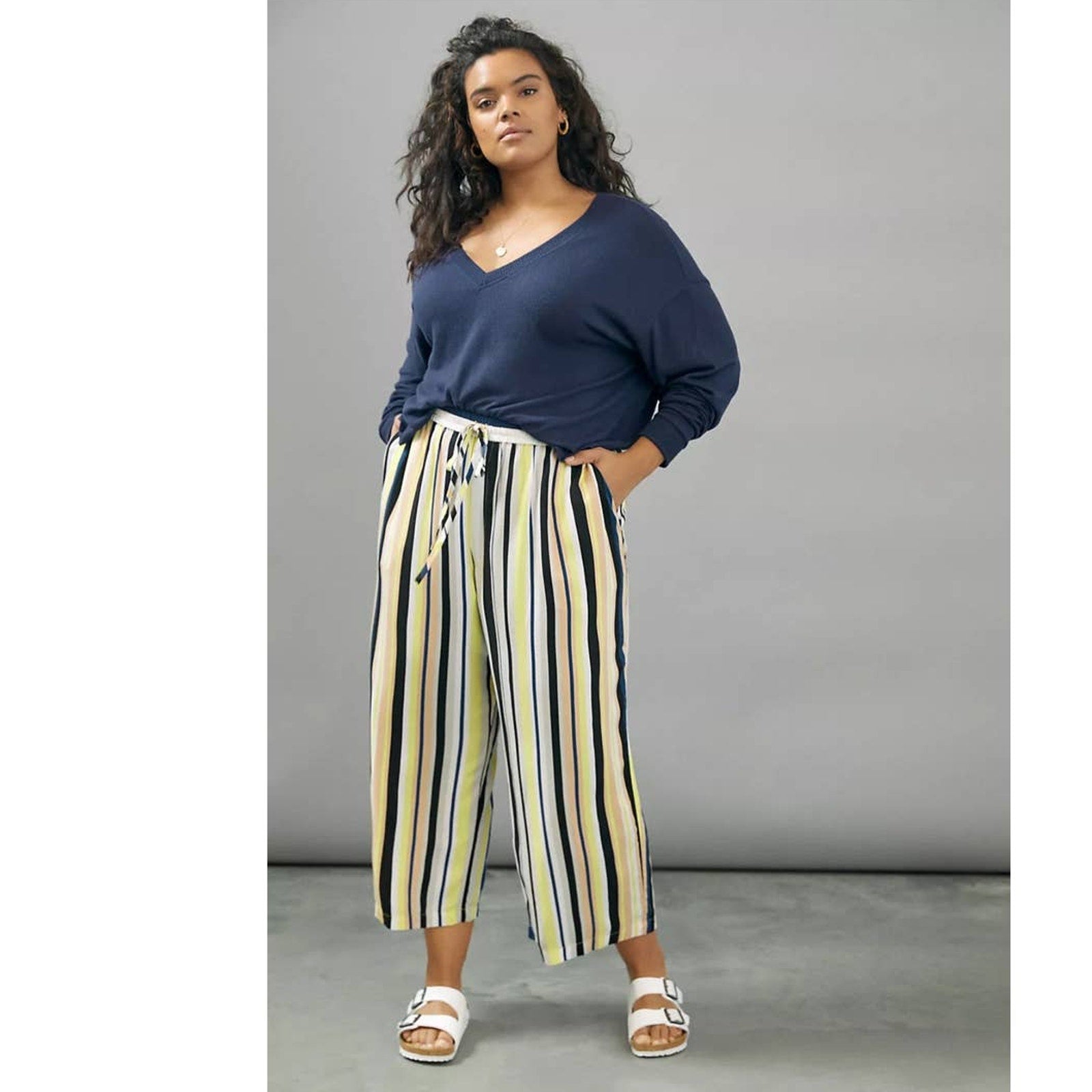 New Peter Som for Anthropologie Theodora Striped Wide-Leg Pants $158 PLUS 1X