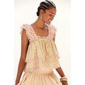 Anthropologie Let Me Be Eyelet Tiered Swing Top