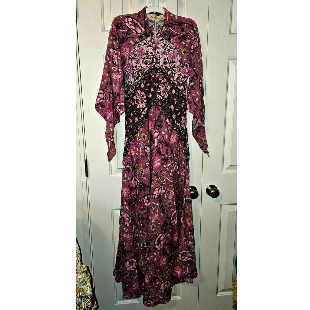 New Free People Jen's Pirate Booty Baroque Hyacinth Gown $286 X-SMALL Pink