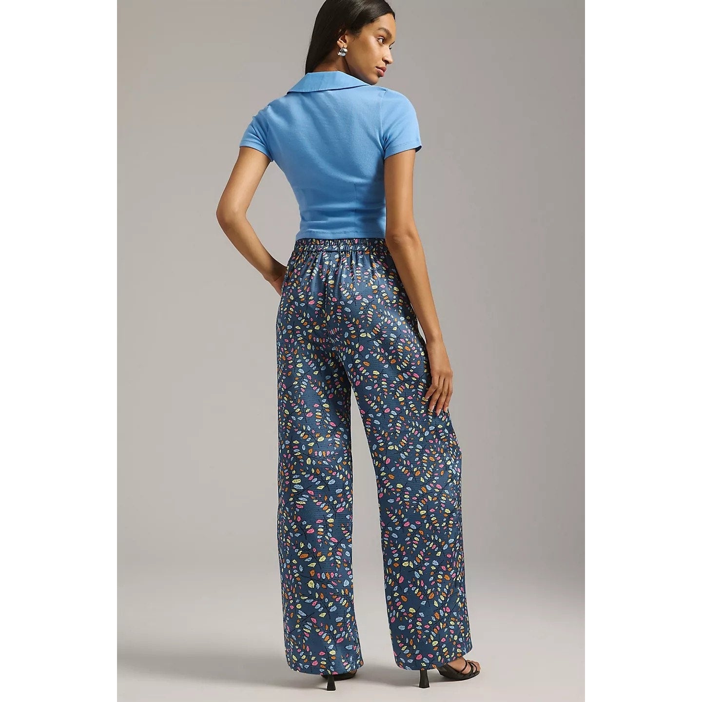 New Anthropologie Stella Nova Orli Wide-Leg Pants $199 Blue EU36 US SMALL