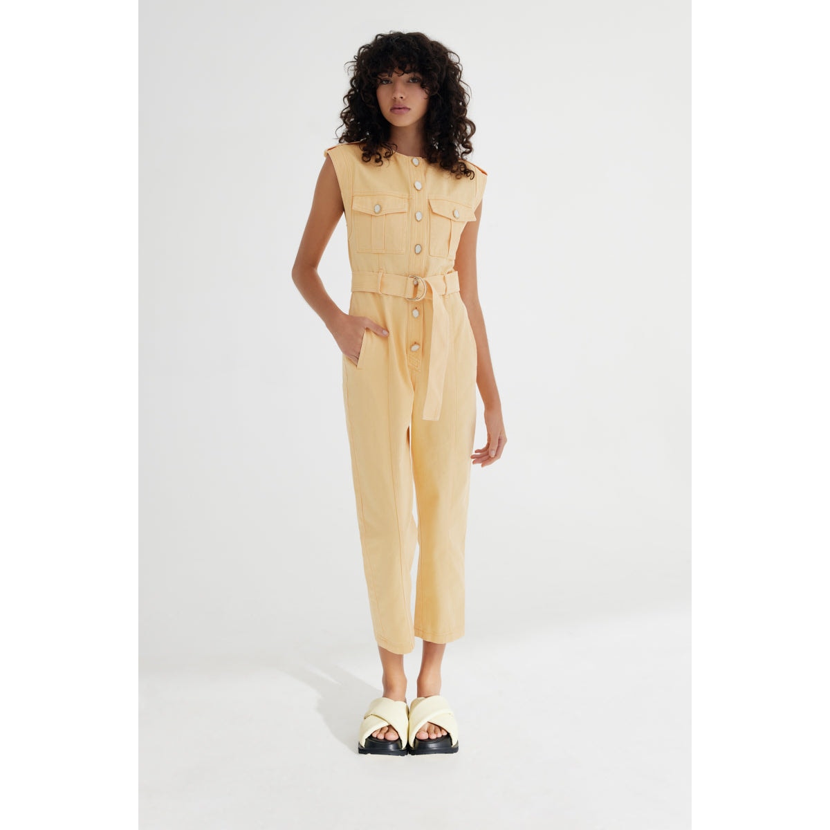 New Free People ANTHROPOLOGIE Significant Other Monty Jumpsuit $324 US 2 Orange