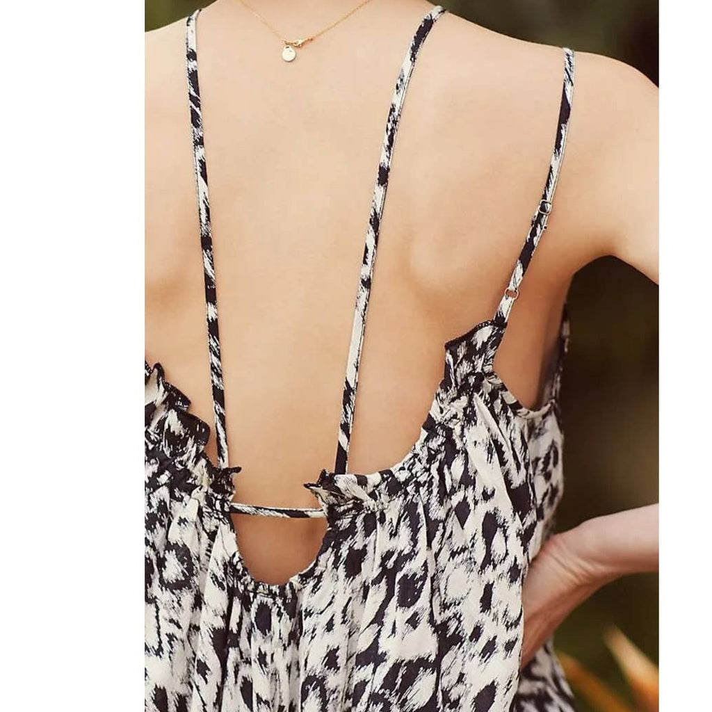 New Anthropologie Strappy Midi Dress $138 XXS 00 Black & White Cover-Up