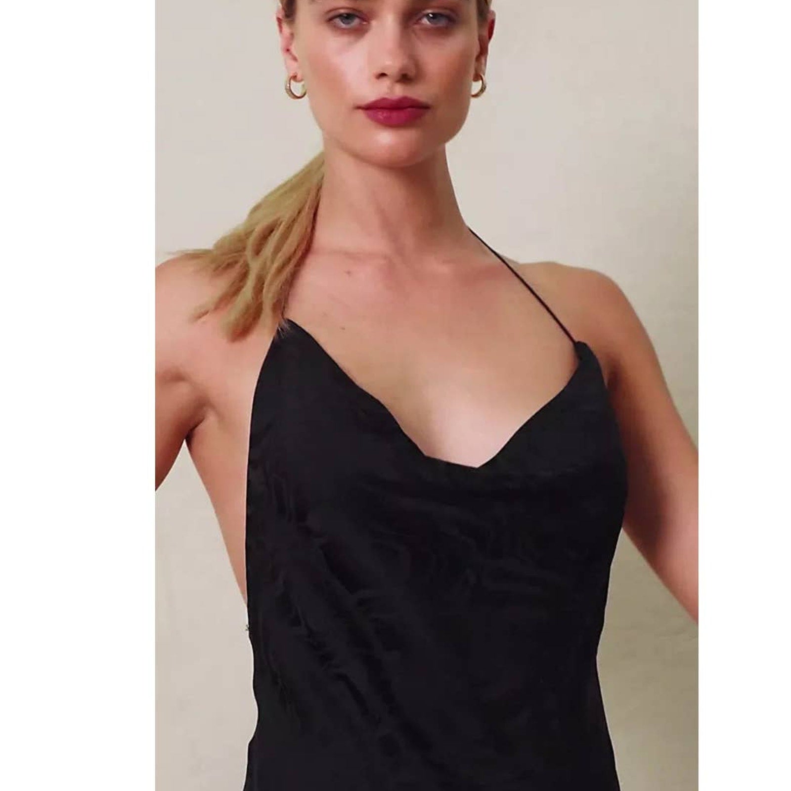 New Free People Gigi Dress $300 SIZE 2 Black SPECIAL OCCASION Jeweled Back Strap