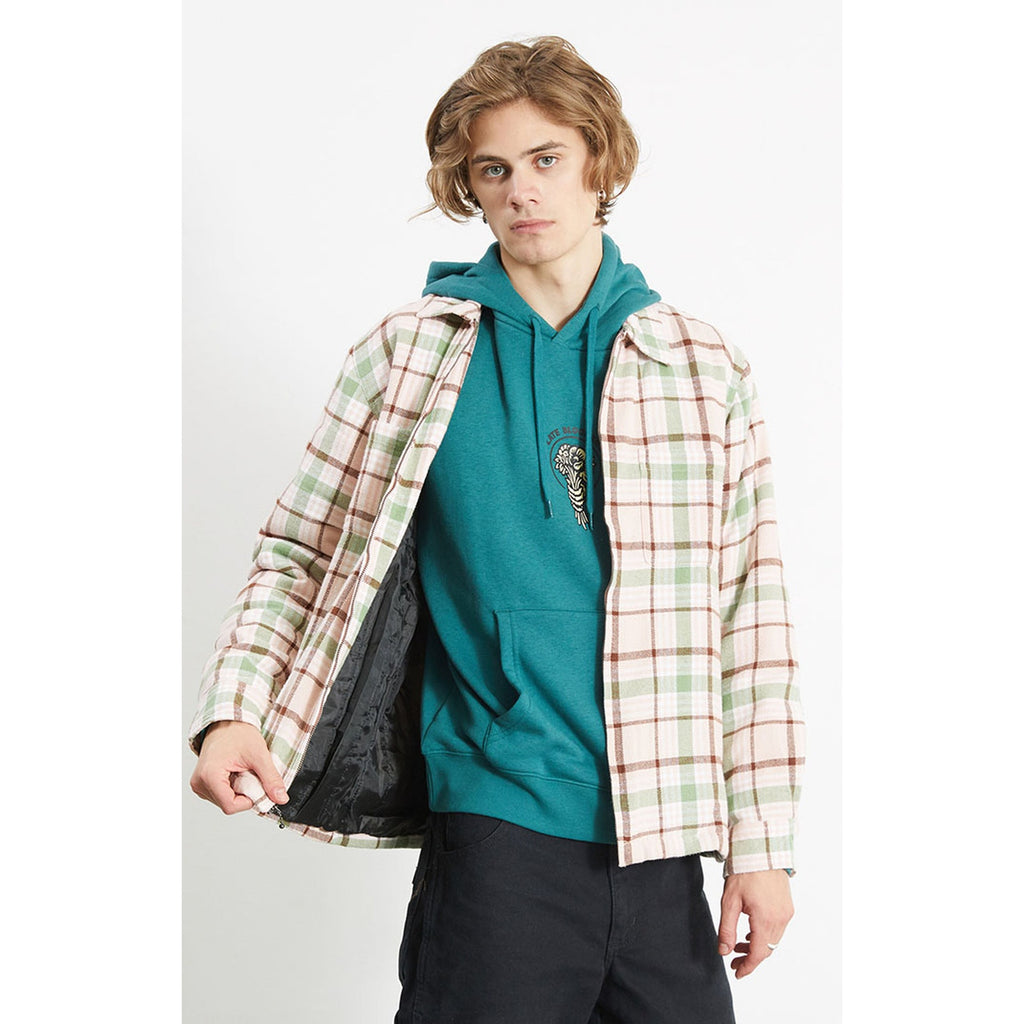 New Urban Outfitters OBEY Dom Plaid Shirt Jacket $120 MEDIUM Pink Clay