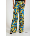 New MOSCHINO Boutique Leaf Pants $272 SIZE 6 Blue Elastic Drawstring Waist