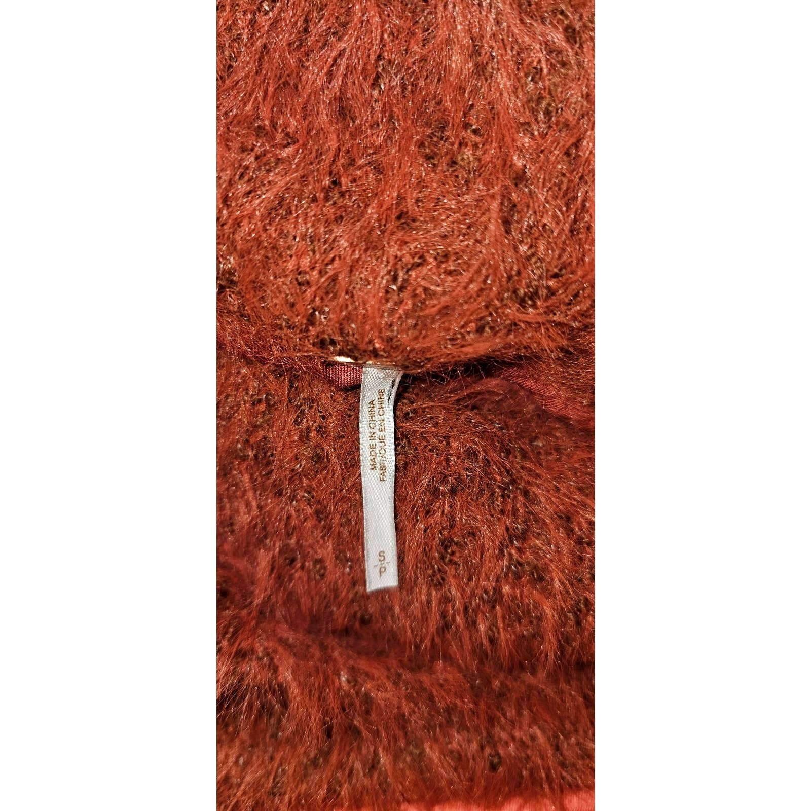 New Free People Mallow Mini Fuzzy Sweater Mini Dress $148 SMALL Rustic Red