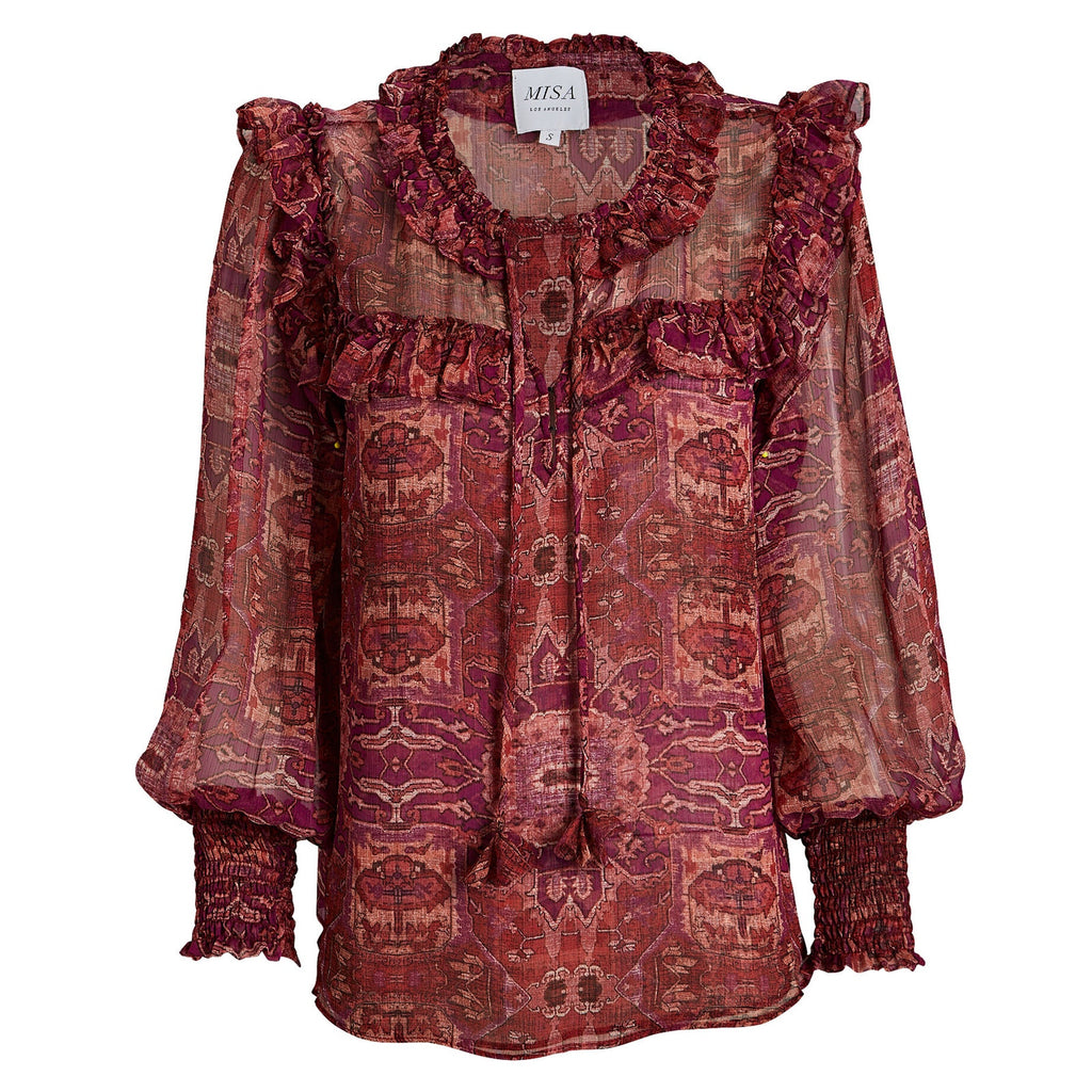 Anthropologie MISA Raffi Long Sleeve Top X-SMALL Septima Tapestry Anthropologie