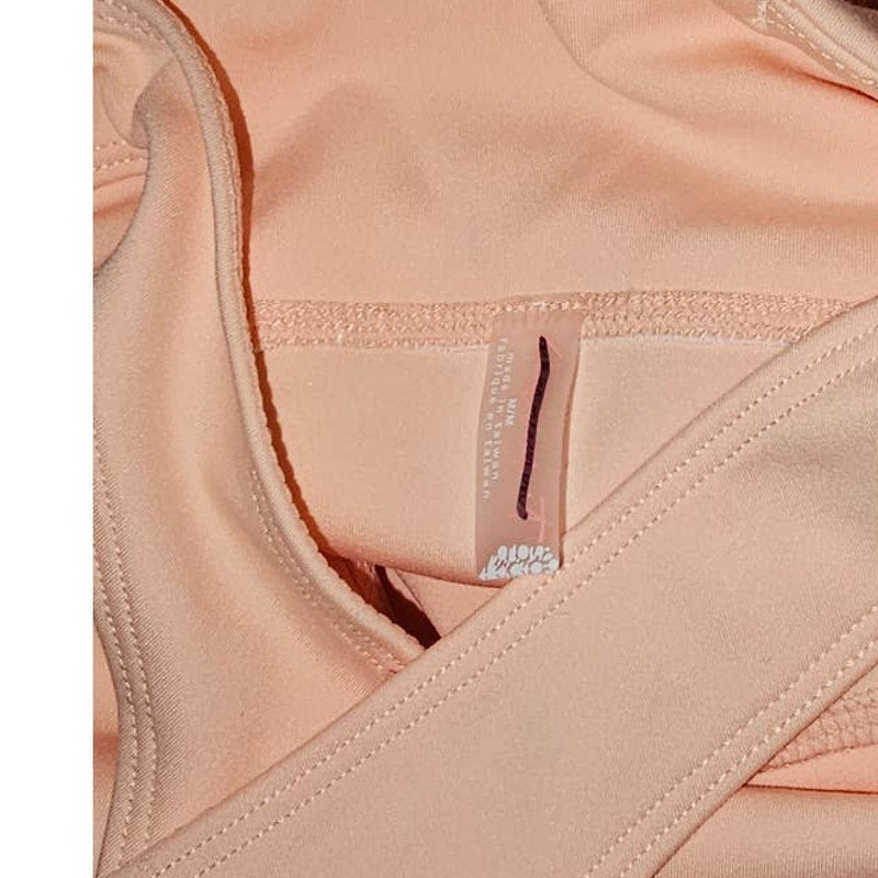New Free People FP MOVEMENT Back It Up Yoga Jumpsuit $98 MEDIUM Peach