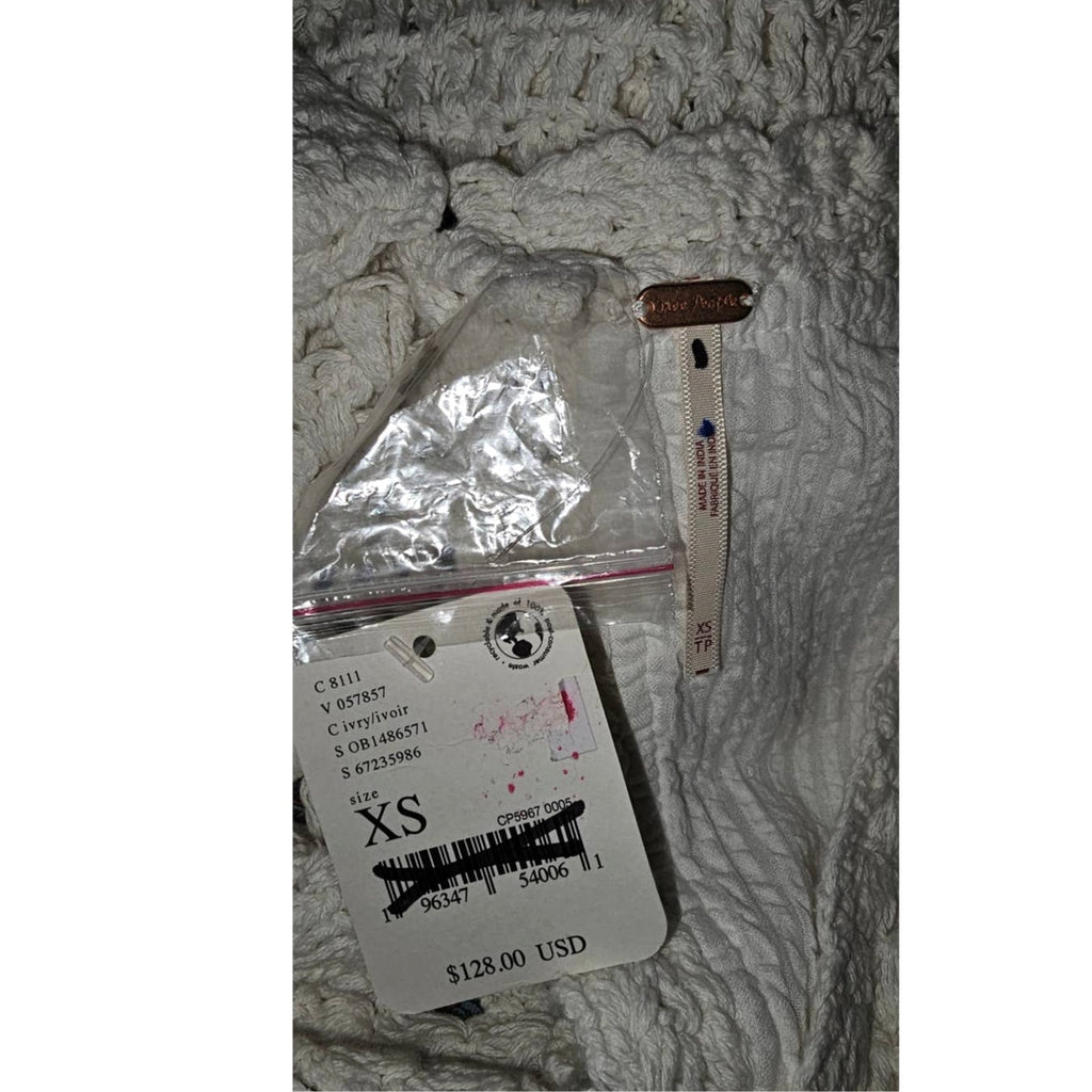 Free People Megan Crochet Cropped Hem Top