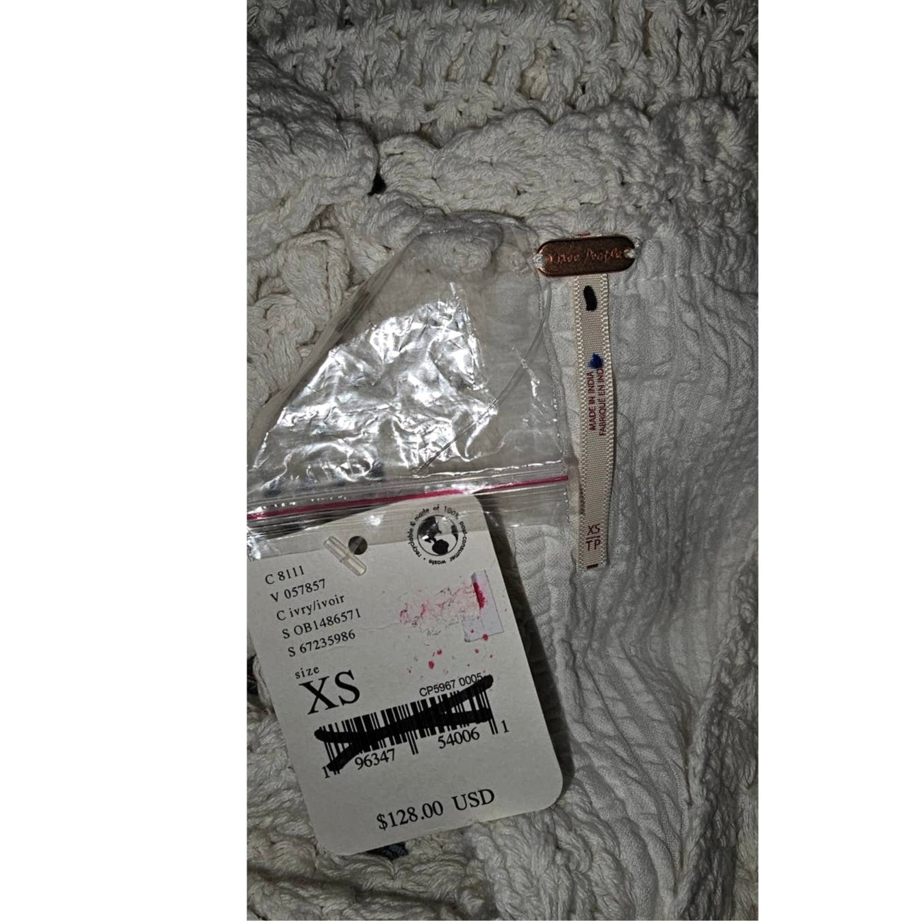 Free People Megan Crochet Cropped Hem Top