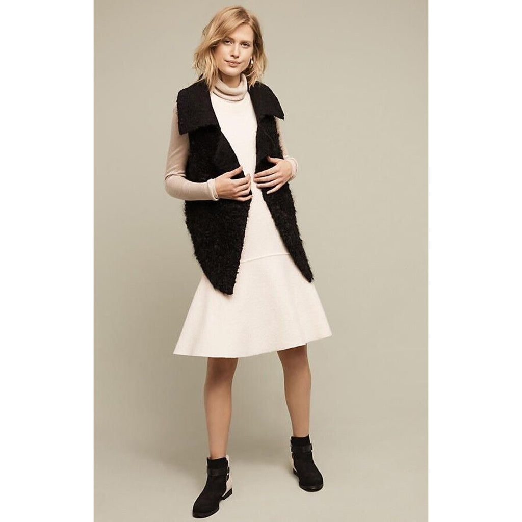 New Anthropologie Sleeping On Snow Tavan Black Wool Blend Vest Sz XS-$148 Mohair