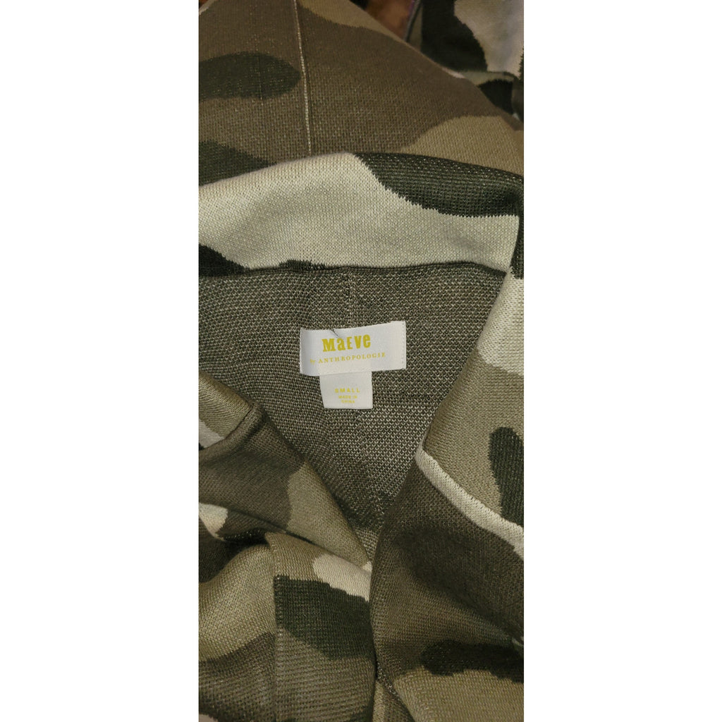 Anthropologie Maeve Kieran Sweater Coat SMALL Camo Anthropologie