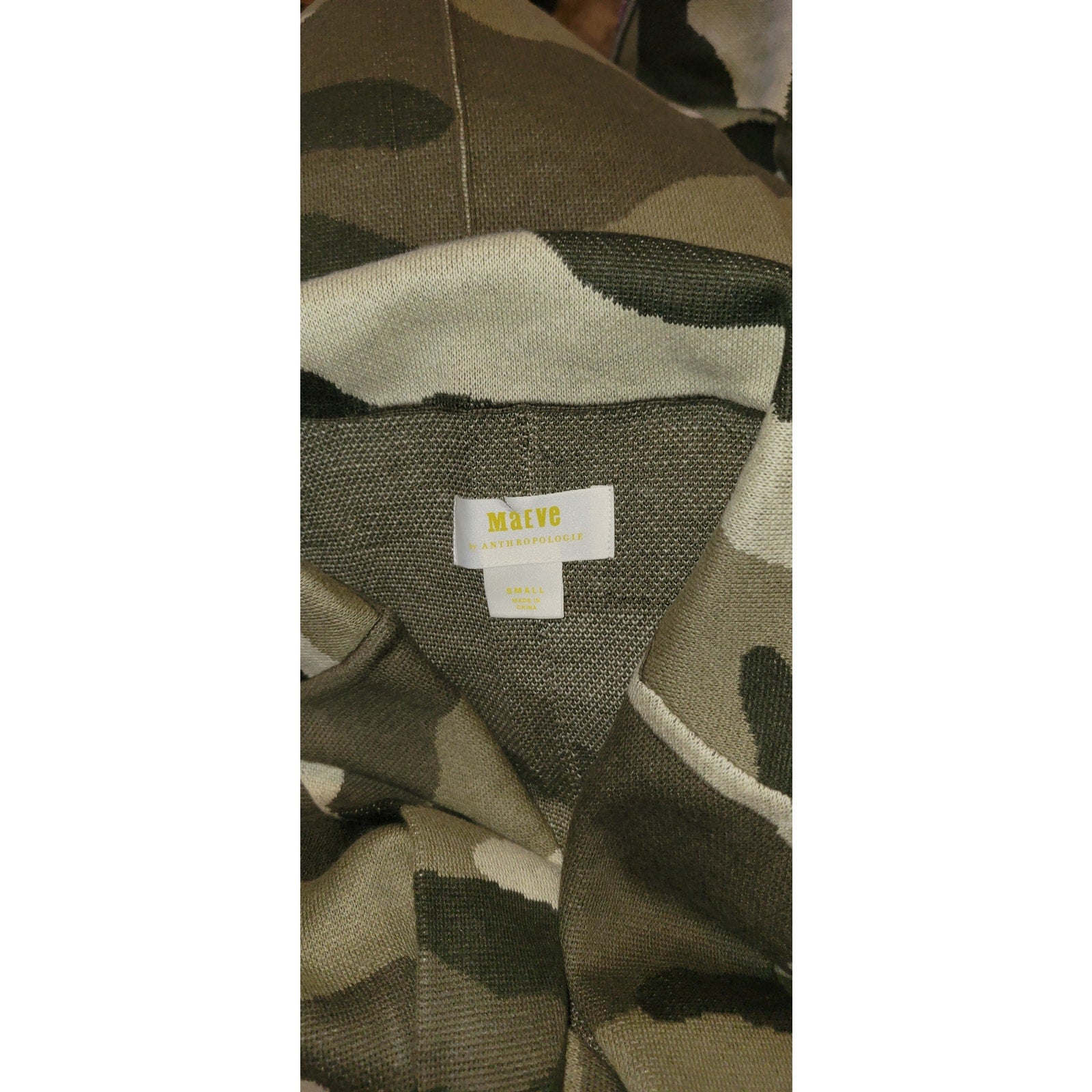 Anthropologie Maeve Kieran Sweater Coat SMALL Camo Anthropologie