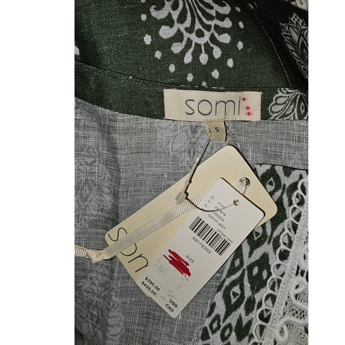 New Anthropologie Somi Javi Tunic Dress $395 SMALL Green Midi Boho
