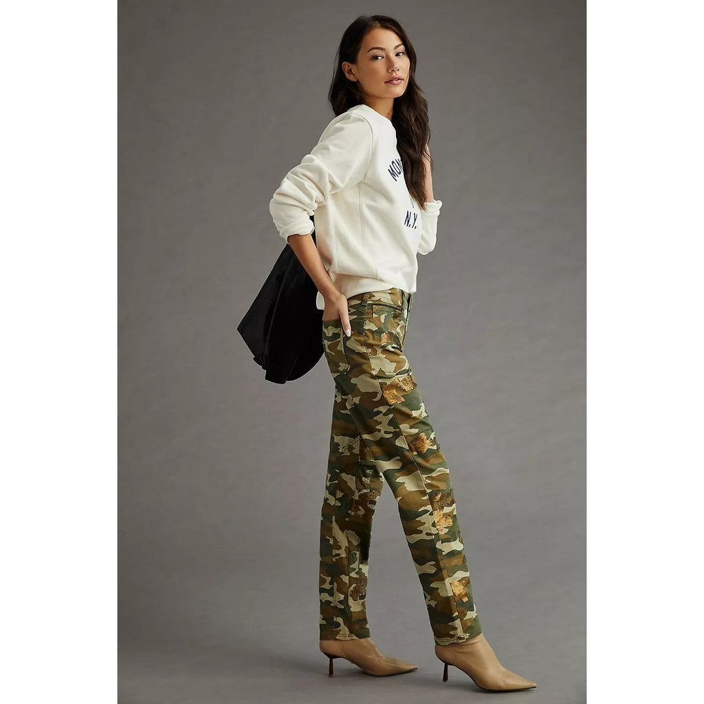 New Anthropologie Pilcro The Wanderer Sequined Low-Rise Pants SIZE 27T