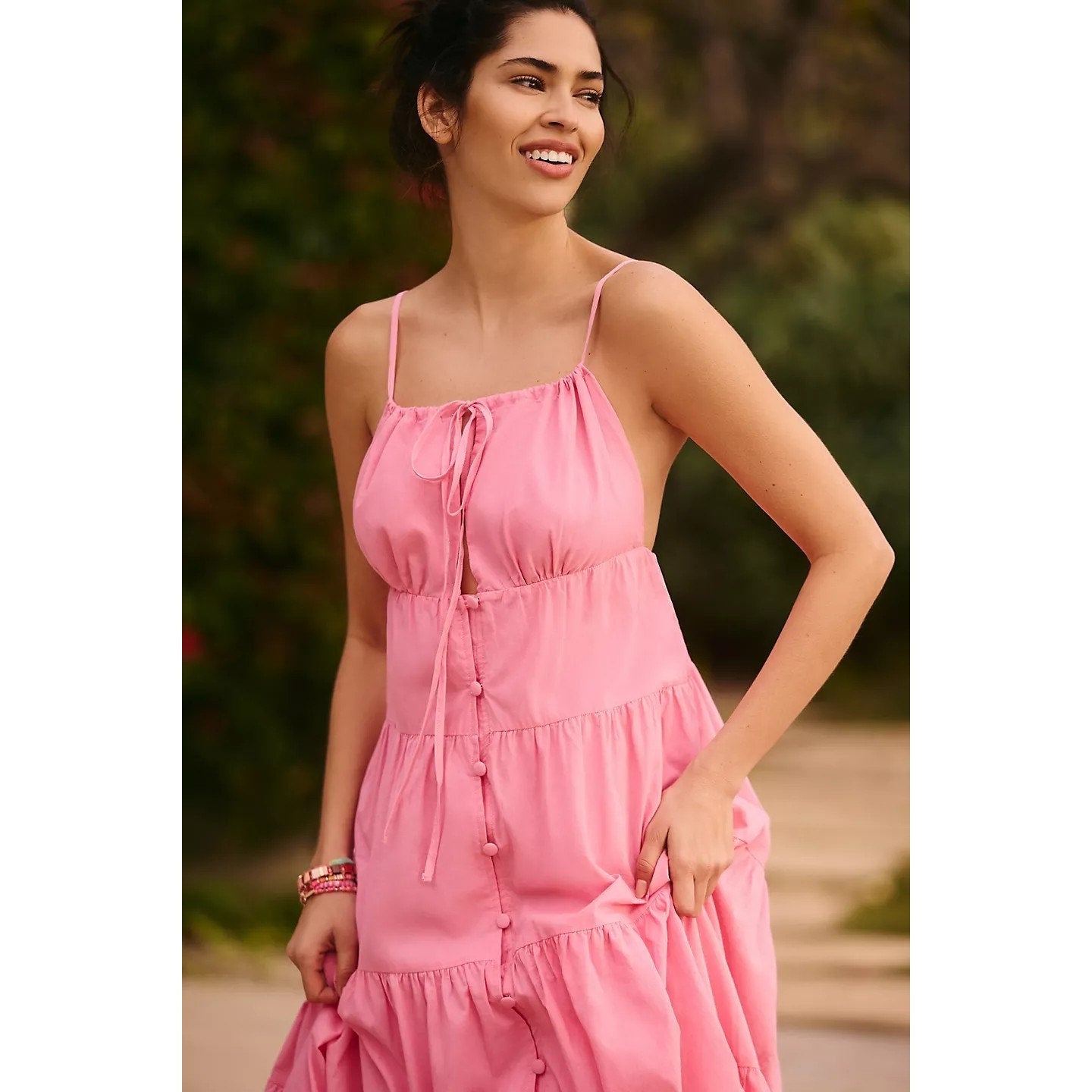 New Anthropologie Charlie Holiday Priscilla Tiered Maxi Dress $164 SMALL (4)