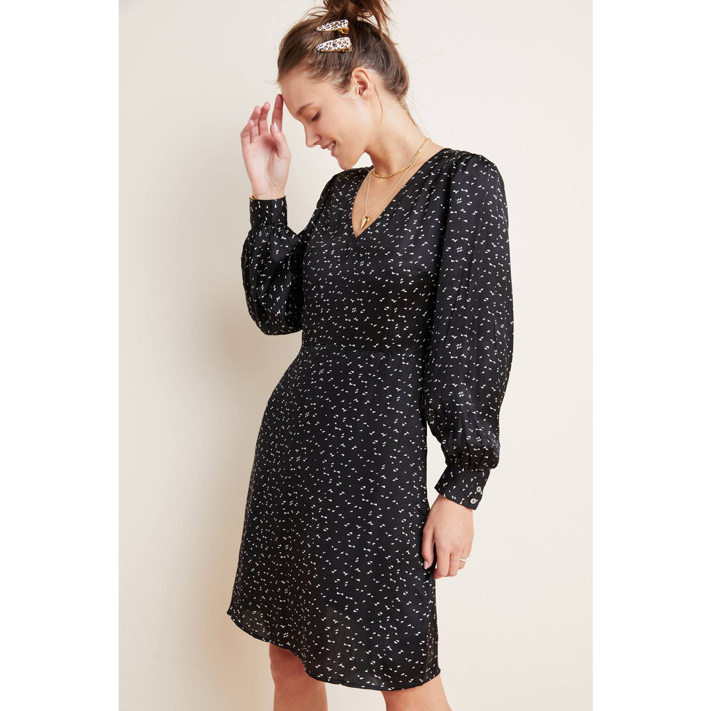 New Anthropologie Rachel Satin Tunic Dress by Velvet $208 SMALL Long Sleeve