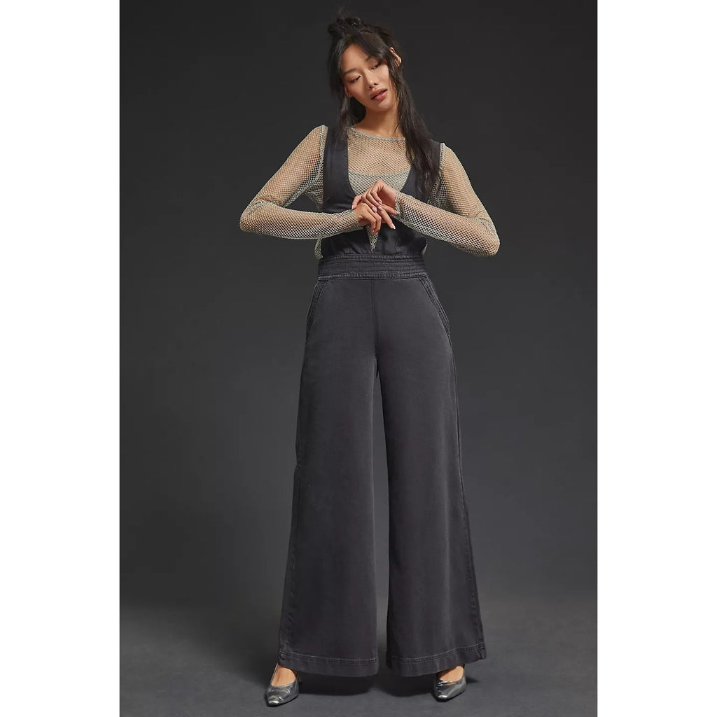 New Anthropologie Pilcro Puddle Jumpsuit $178 SIZE 25 Black