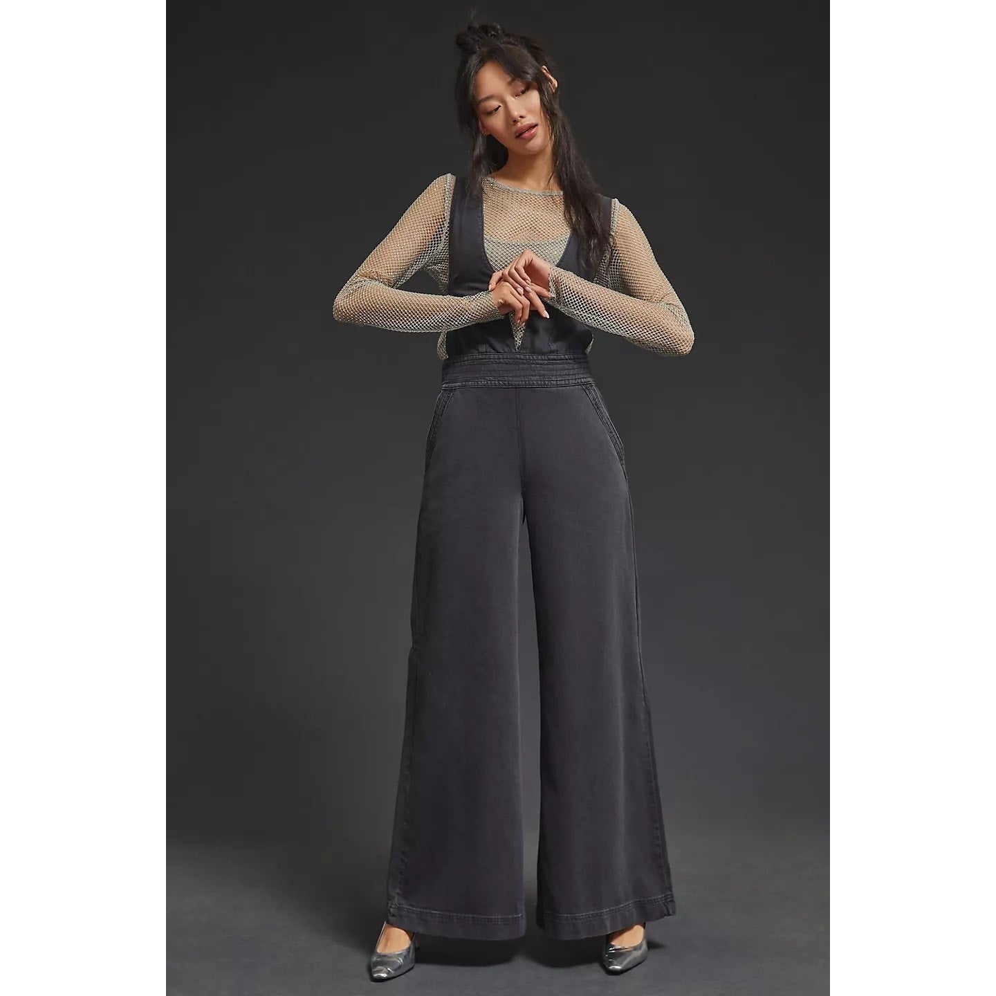 New Anthropologie Pilcro Puddle Jumpsuit $178 SIZE 25 Black