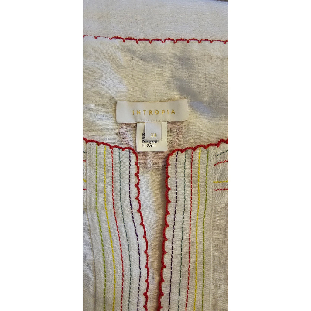 New Intropia Cross Stitch Needlepoint Embroidered Blouse $260 SIZE 38 MEDIUM