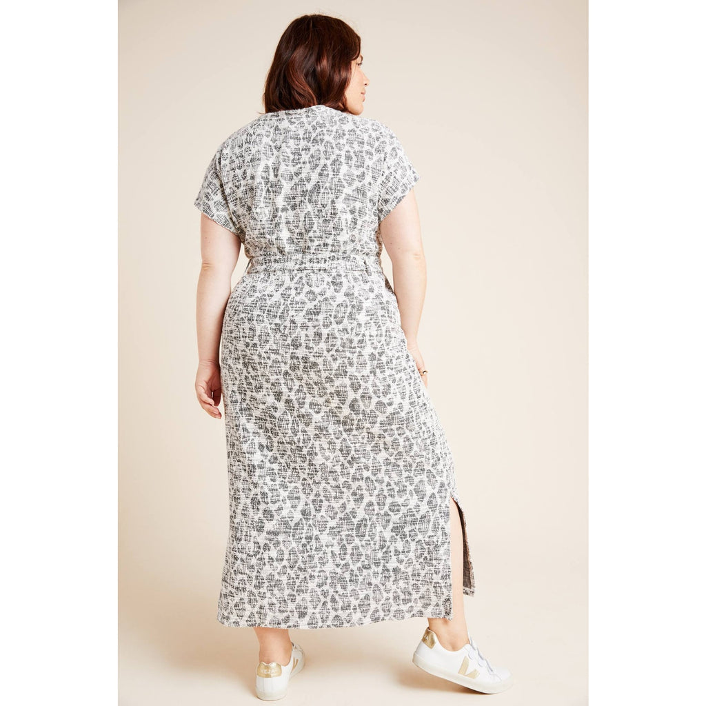 Anthropologie Dolan Left Coast Taleen Textured Midi Dress Plus 1X Gray Anthropologie