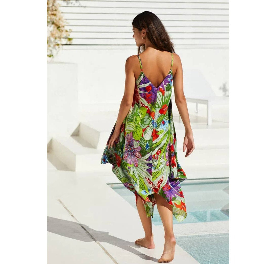 New Anthropologie Flowy Floral Mini Dress COVER-UP $98 Botanical XS/S