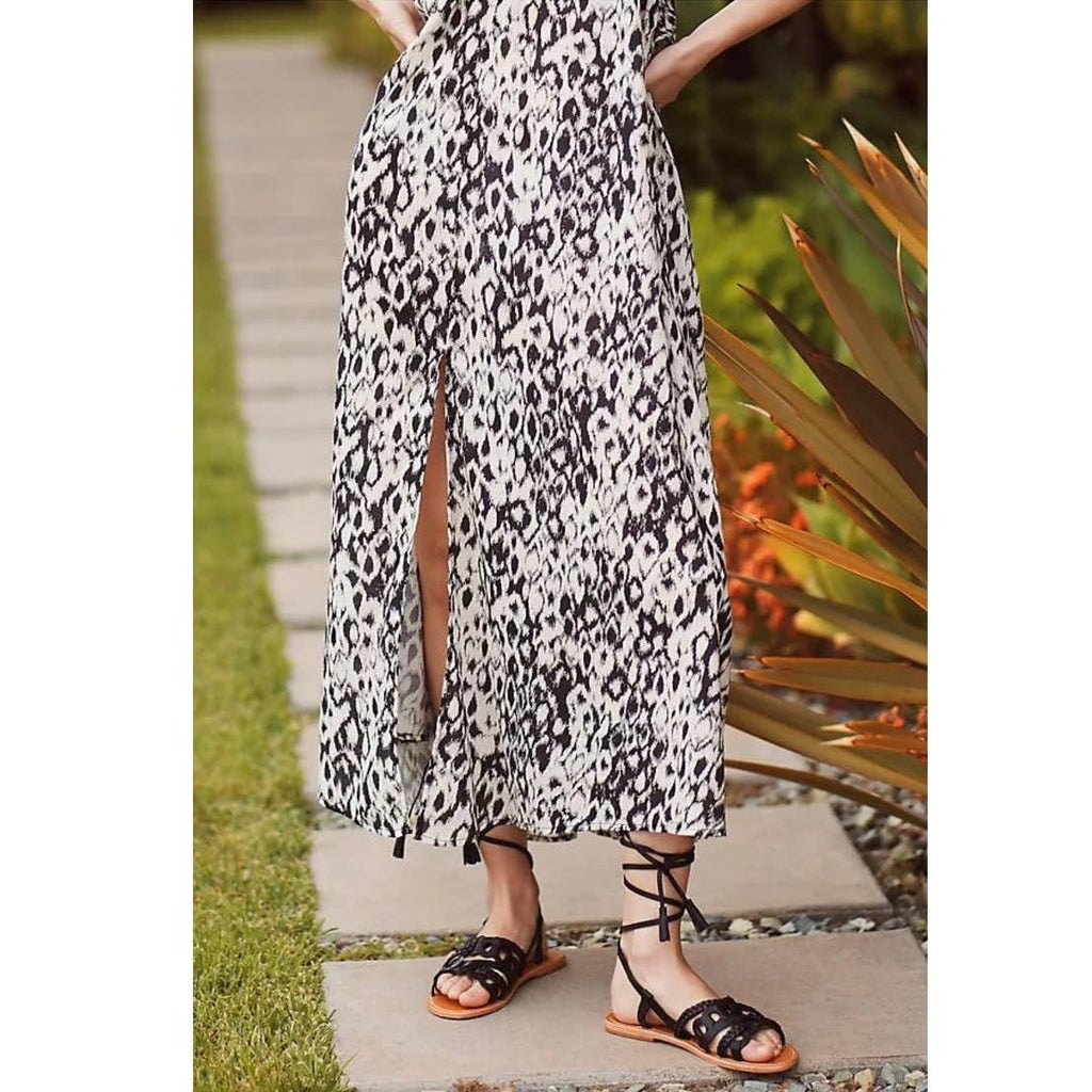 New Anthropologie Strappy Midi Dress $138 XXS 00 Black & White Cover-Up