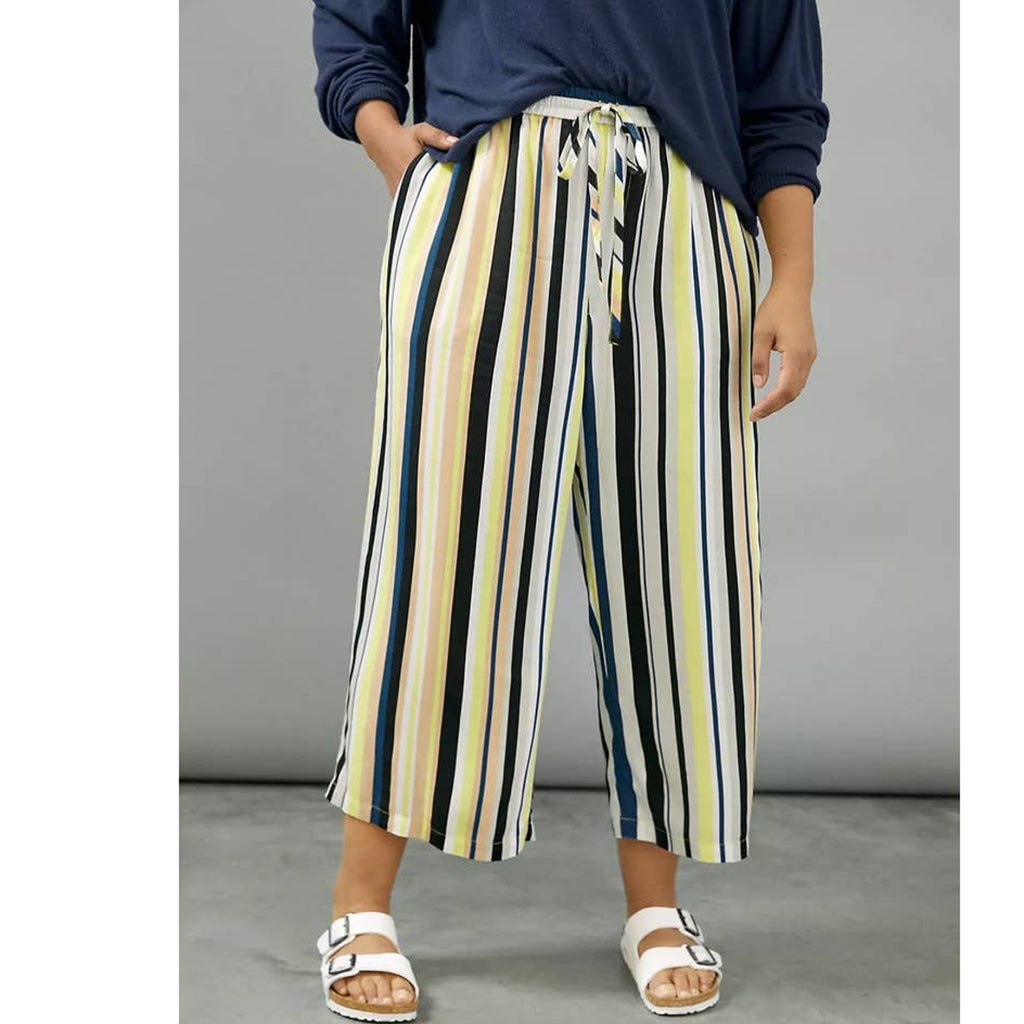 New Peter Som for Anthropologie Theodora Striped Wide-Leg Pants $158 PLUS 1X