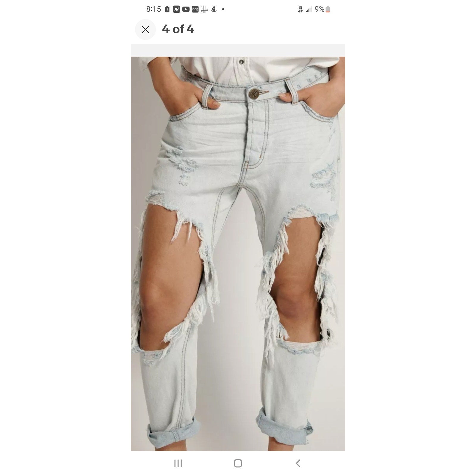 New One Teaspoon Brando Saints Destroyed Denim Jeans $178 Size 26