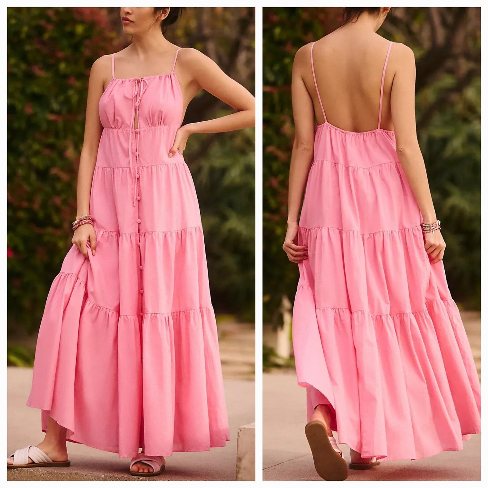 New Anthropologie Charlie Holiday Priscilla Tiered Maxi Dress $164 SMALL (4)