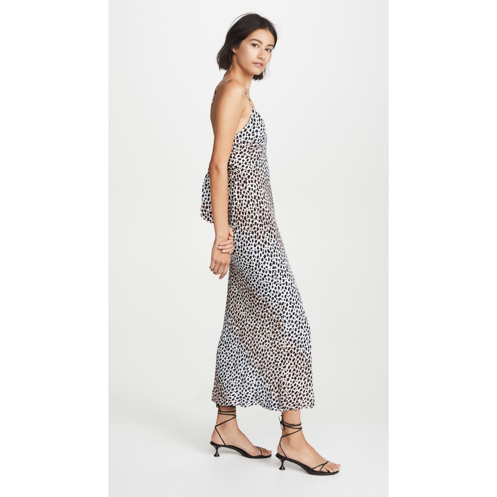 New Suboo Amelie Cheetah Print Slip Midi Dress X-Small Adjustable Straps