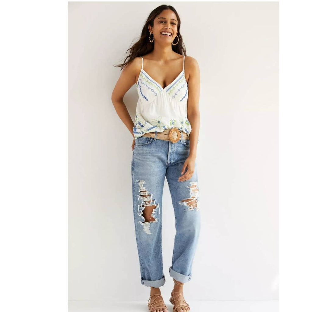 Anthropologie Forever That Girl Jordan Eyelet Babydoll Tank