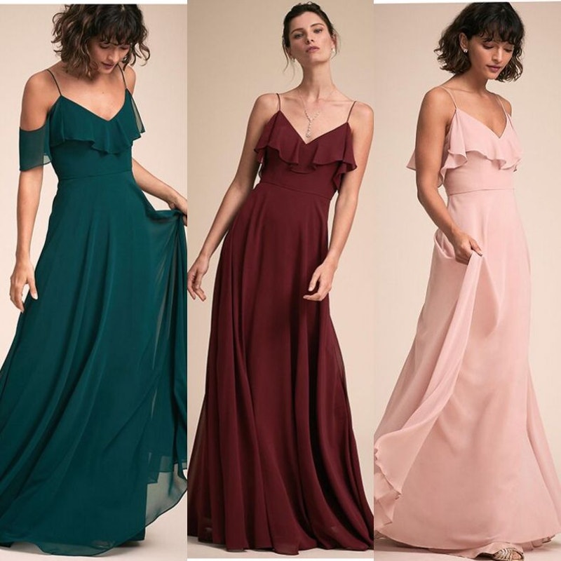 New Anthropologie BHLDN Jenny Yoo Mila Maxi Dress $285 SIZE 10 Hibiscus Red