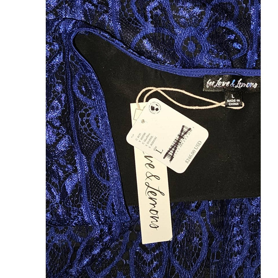 Free People For Love & Lemons Lyla Cocktail Dress $246  LARGE  Blue