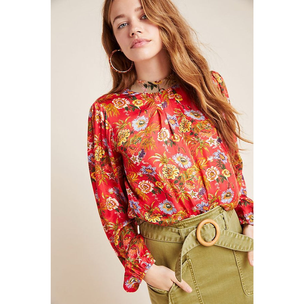 Anthropologie Toscana Peasant Floral Blouse