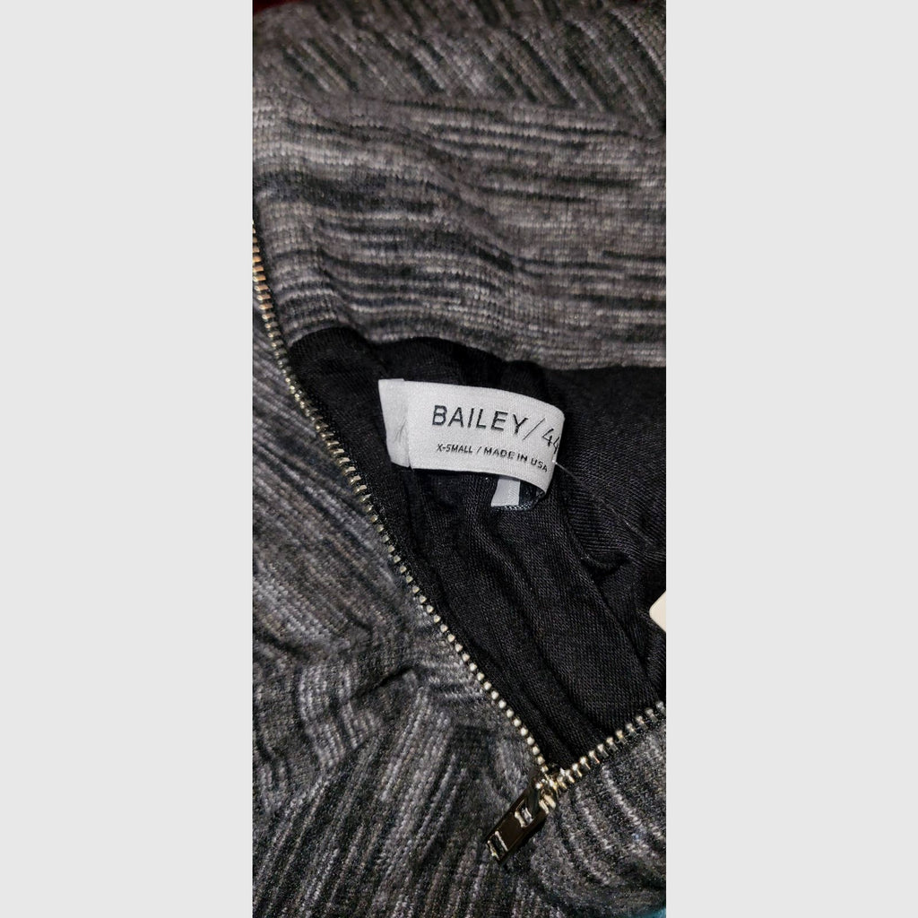 New Anthropologie Bailey 44 Greta Mock-Neck Long Sleeve Mini Dress $160 XS Gray