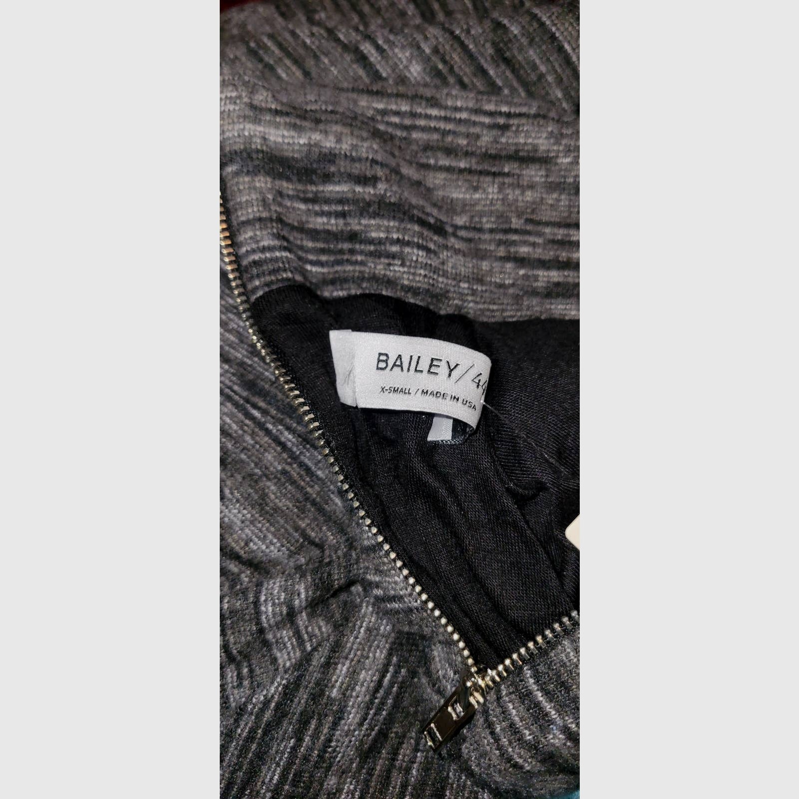 New Anthropologie Bailey 44 Greta Mock-Neck Long Sleeve Mini Dress $160 XS Gray