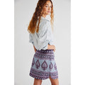 New Free People Maddy Quilted Mini Skirt by ANTIK BATIK $184 SMALL Blue