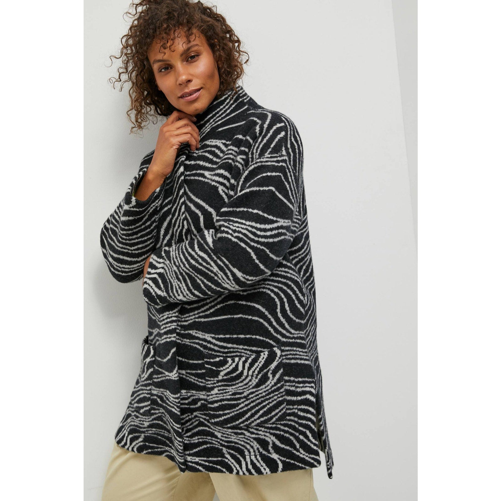 Anthropologie Maeve Eunice Funnel Neck Wool Blend Cardigan