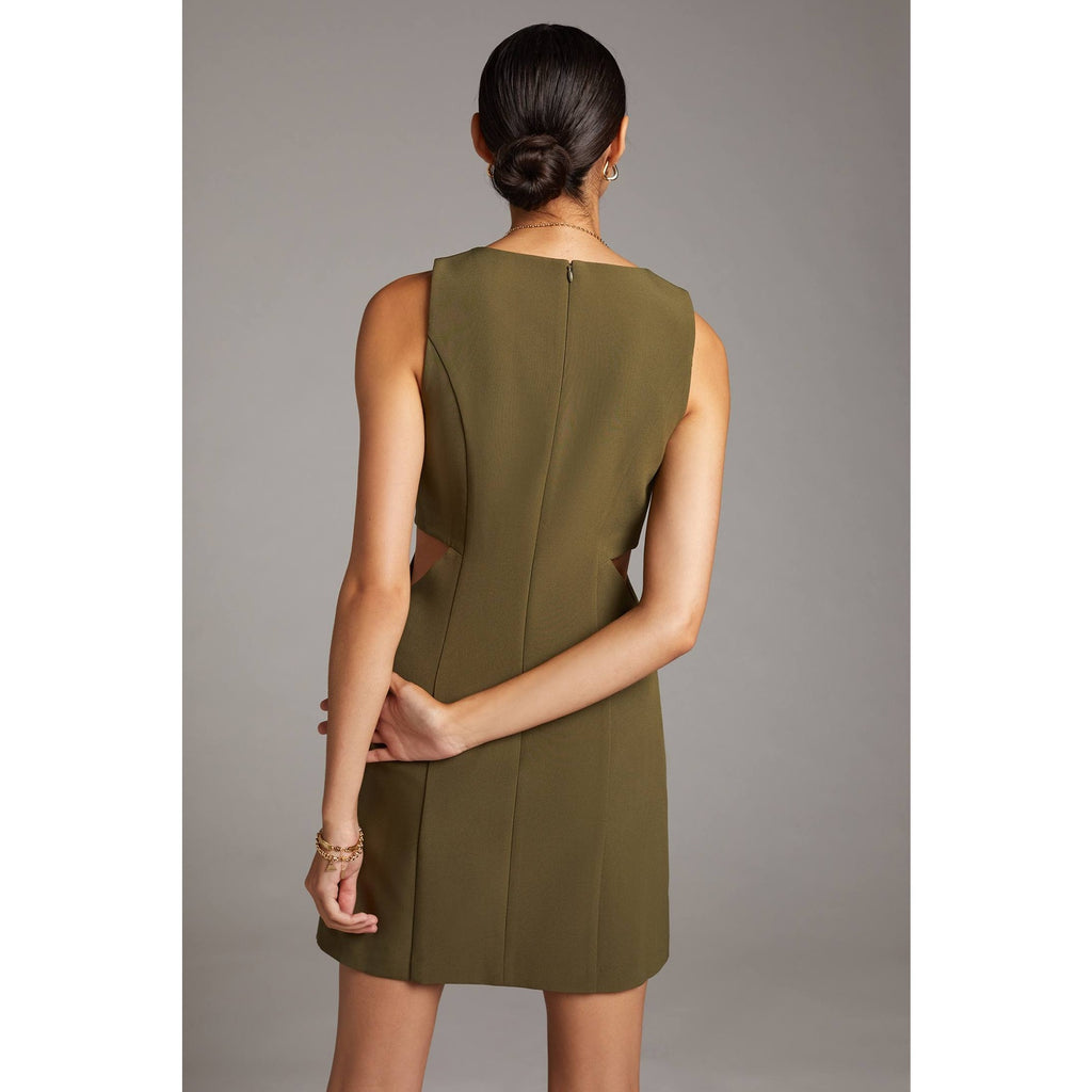 New Anthropologie Cut-Out Shift Dress by Mare Mare $140 MEDIUM Green Mini