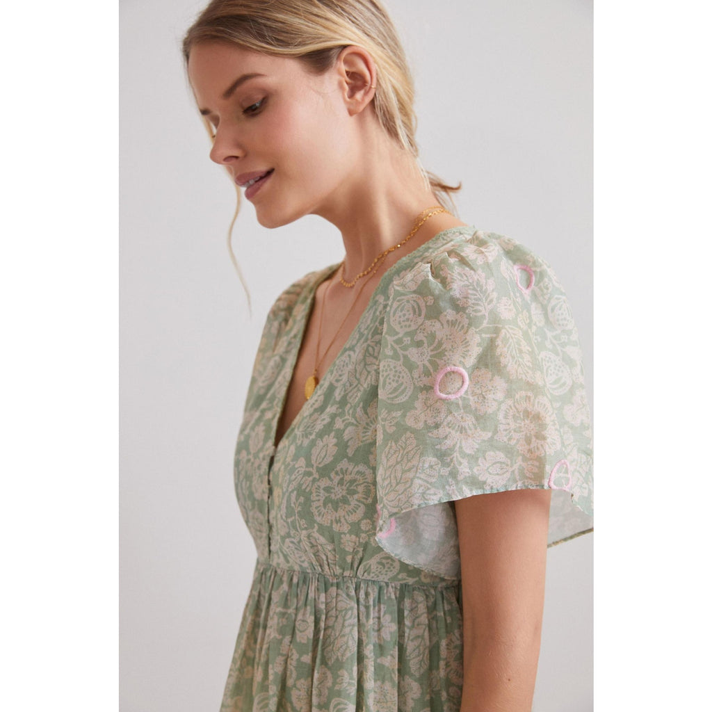 New Anthropologie FOREVER THAT GIRL Trellis Embroidered Mini Dress $198 SMALL